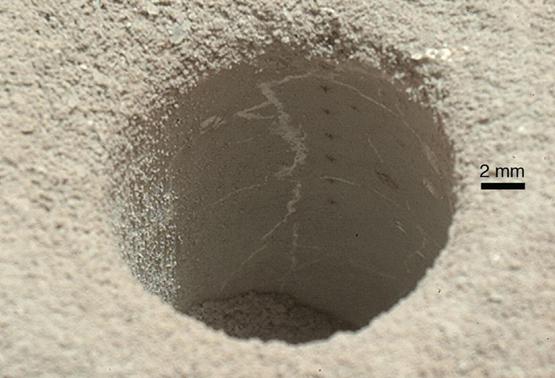 Illustration for article titled 8 Places Where the Curiosity Rover Left Drill Holes on Mars